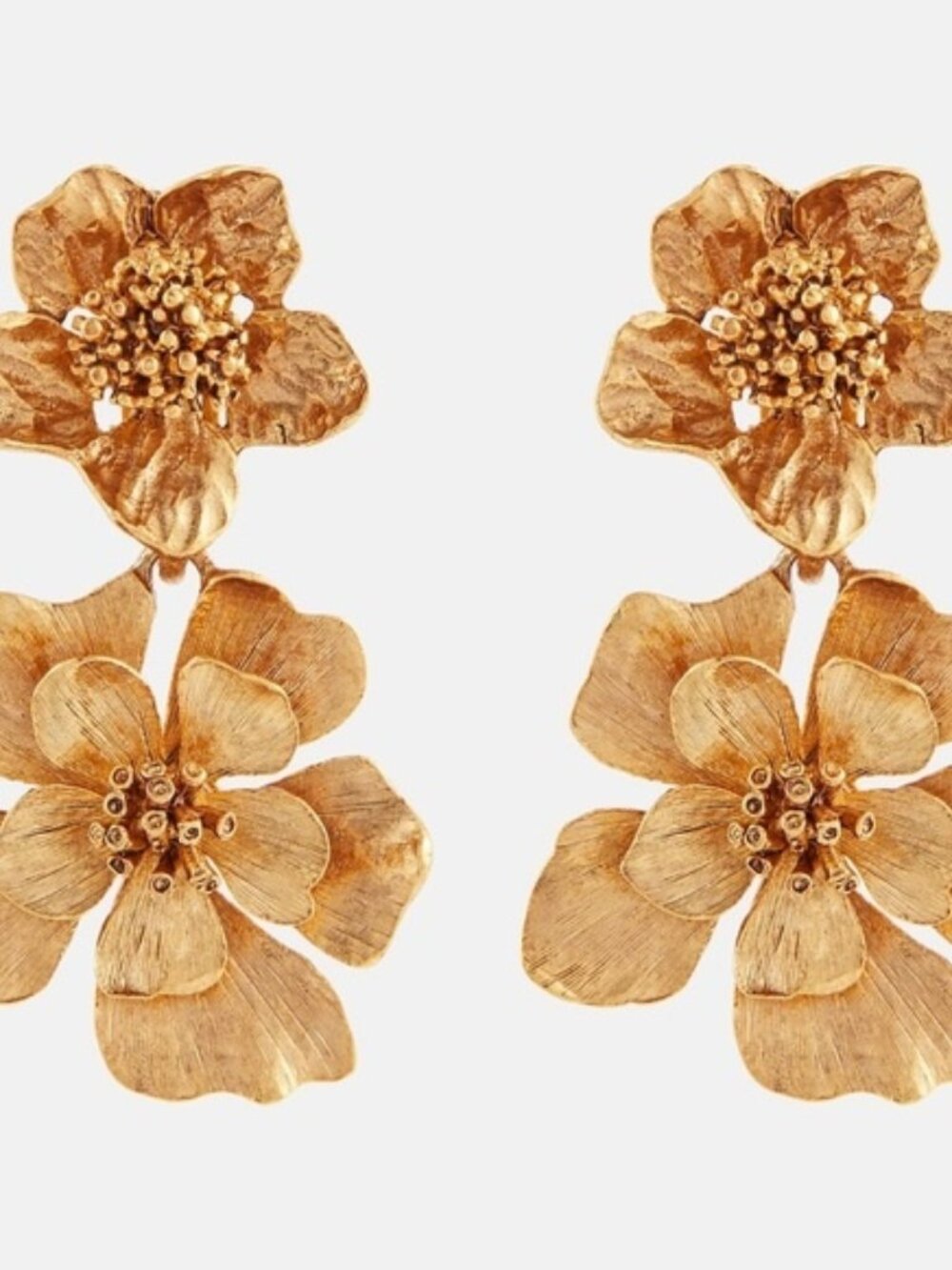 OSCAR DE LA RENTA Classic Flower drop earrings